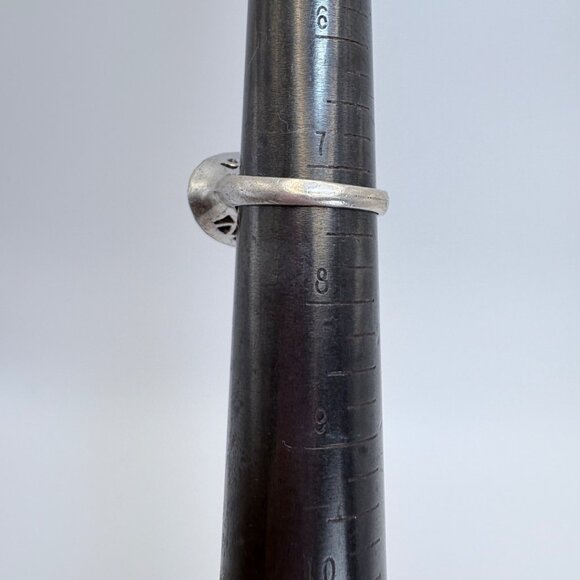 VTG Solid Sterling Silver 925 Marcasite Pavé Set Statement Ring Size 7.25 - Picture 6 of 7